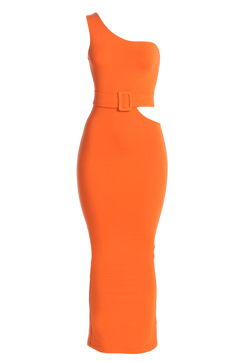 Tangerine Jluxbasix Azuree Cutout Dress - JLUXLABEL