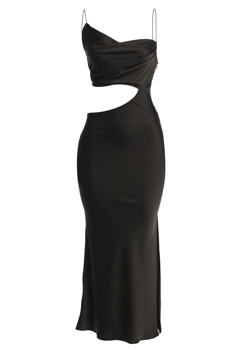 Black Maurine Cutout Dress | JLUXLABEL