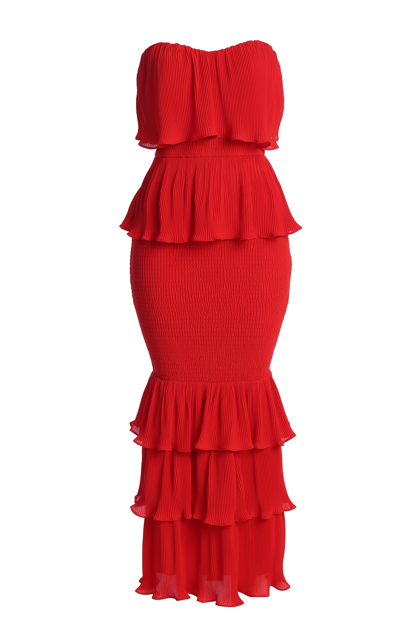 Red Casa Blanca Ruffle Dress - JLUXLABEL