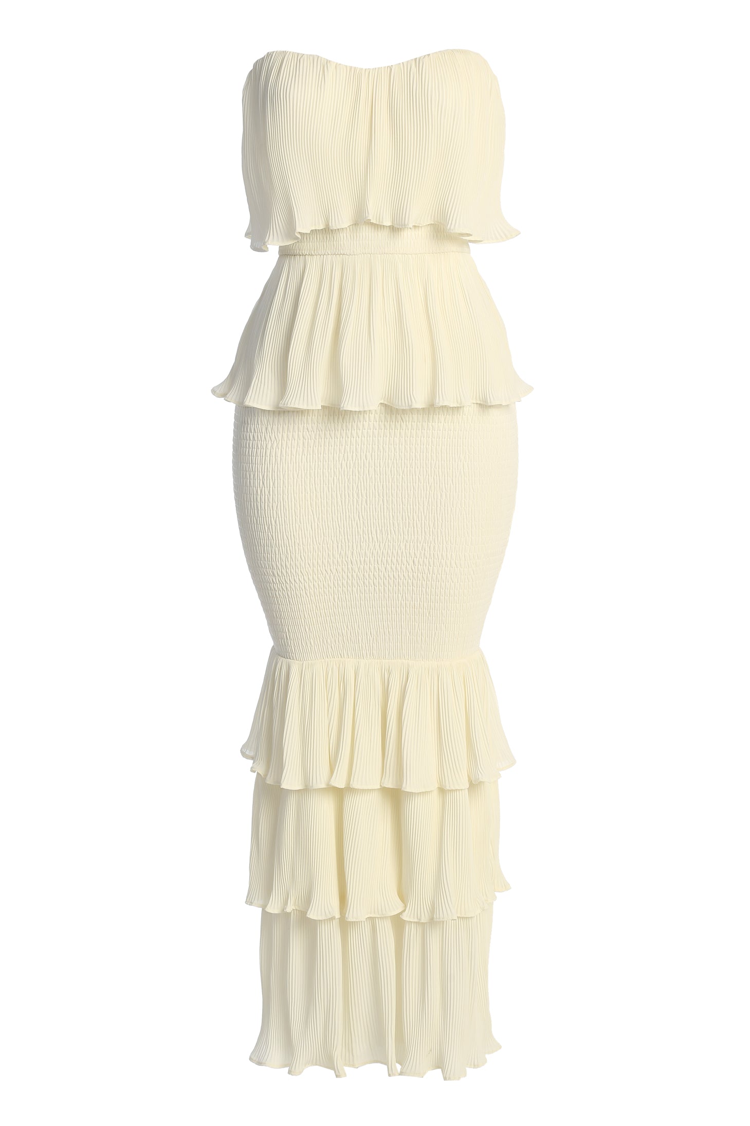 Ivory Casa Blanca Ruffle Dress - JLUXLABEL