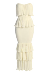 Ivory Casa Blanca Ruffle Dress - JLUXLABEL