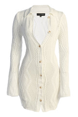 White Let'S Runaway Crochet Dress - JLUXLABEL