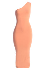 Peach Meara One Shoulder Dress - JLUXLABEL