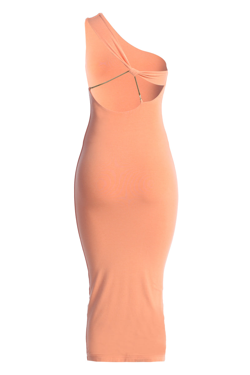 Peach Meara One Shoulder Dress