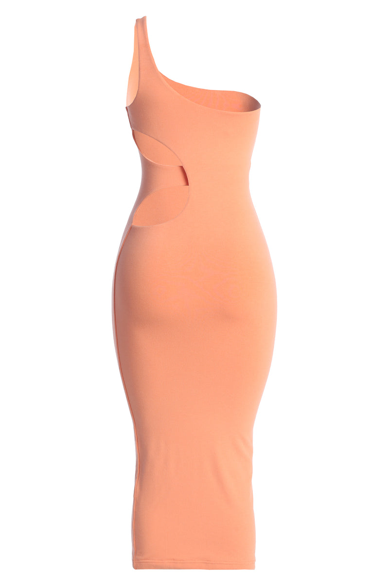 Peach Zuzanna Cutout Dress - JLUXLABEL