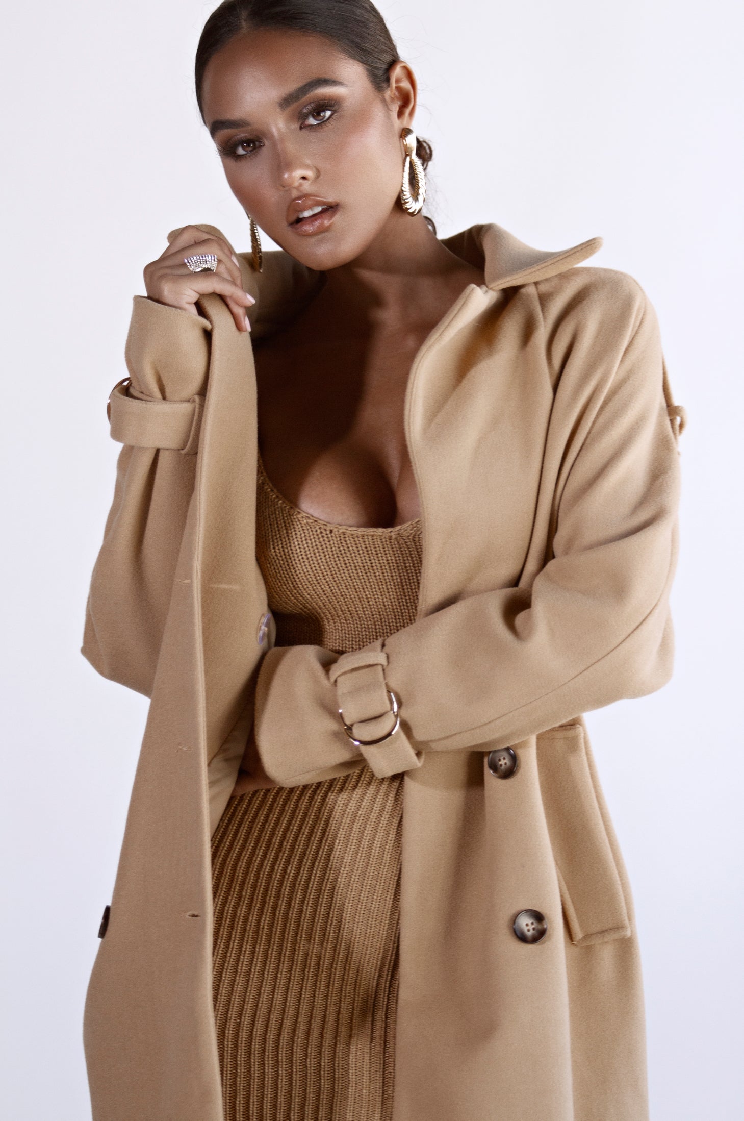 Tan Beverly Trench Coat - JLUXLABEL