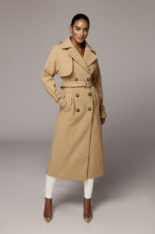 Tan Beverly Trench Coat - JLUXLABEL