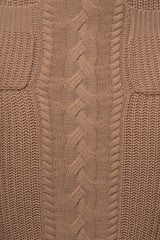 Tan Missy Cable Sweater Midi Skirt - JLUXLABEL