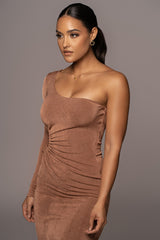 Tan In The Moment Dress - JLUXLABEL