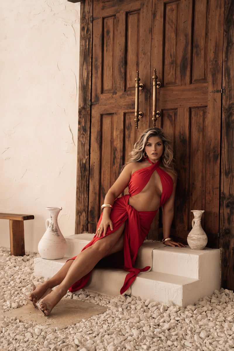 Red Sahara Dress - JLUXLABEL - Cabana Collection - Spring Summer