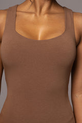 Pecan Brianne Cutout Bodysuit - JLUXLABEL