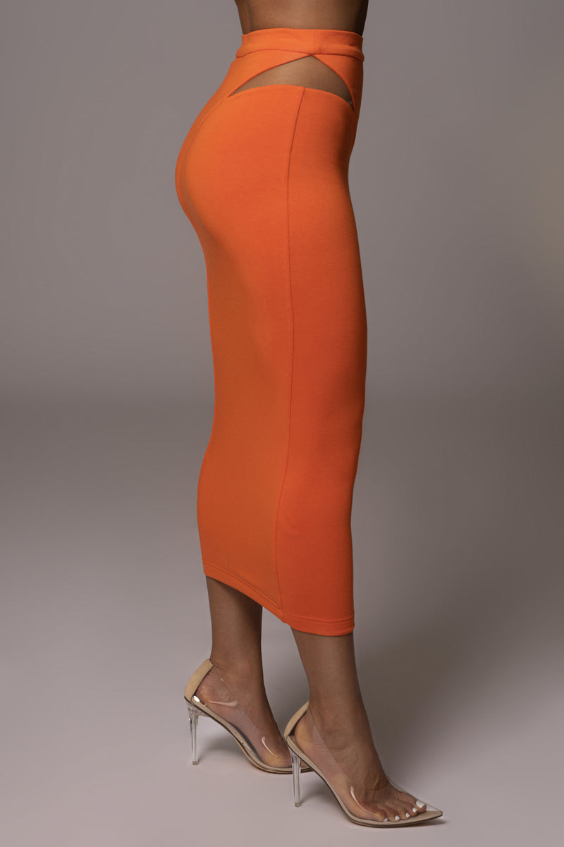 Orange Lost In Time Netted Skirt - JLUXLABEL