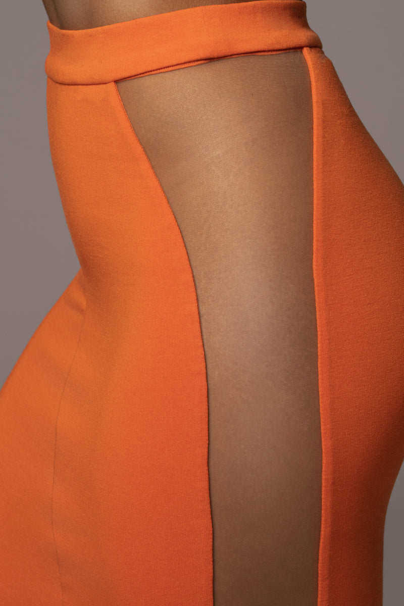 Orange Lost In Time Netted Skirt - JLUXLABEL