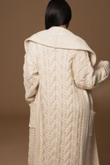 IVORY UPSTATE CABLE KNIT CARDIGAN - JLUXLABEL