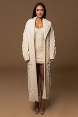 IVORY UPSTATE CABLE KNIT CARDIGAN - JLUXLABEL