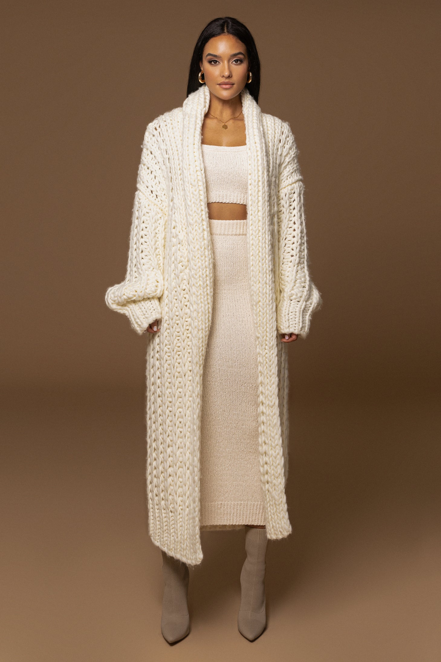 Ivory Hold Me Close Shawl Collar Cardigan - JLUXLABEL