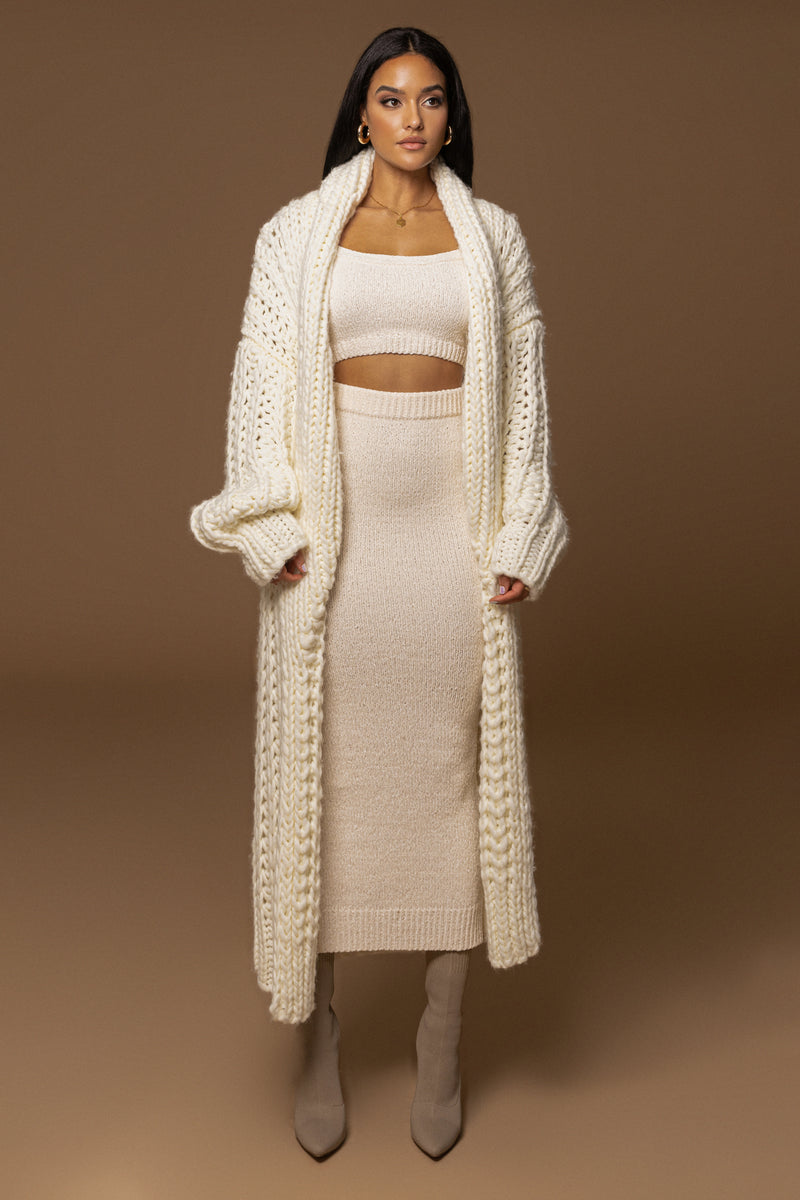 Ivory Hold Me Close Shawl Collar Cardigan - JLUXLABEL