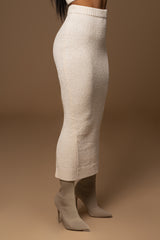 Ivory Rosabel Chenille Maxi Skirt - JLUXLABEL