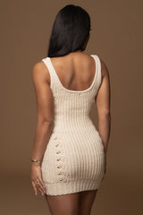 Ivory Evonna Sweater Knit Dress - JLUXLABEL