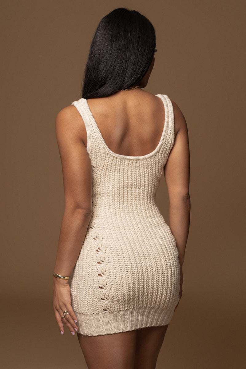 Ivory Evonna Sweater Knit Dress | JLUXLABEL