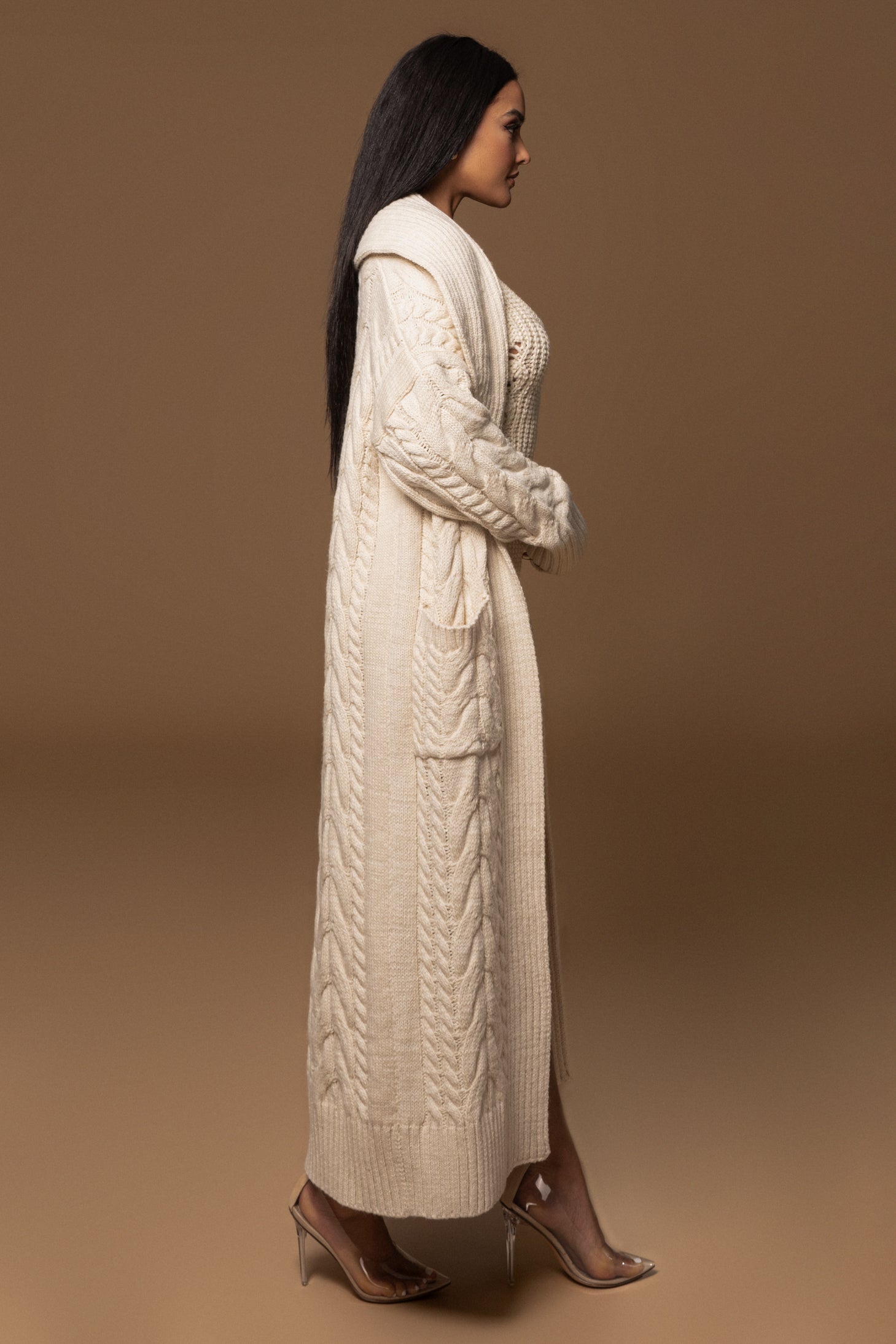 IVORY UPSTATE CABLE KNIT CARDIGAN - JLUXLABEL