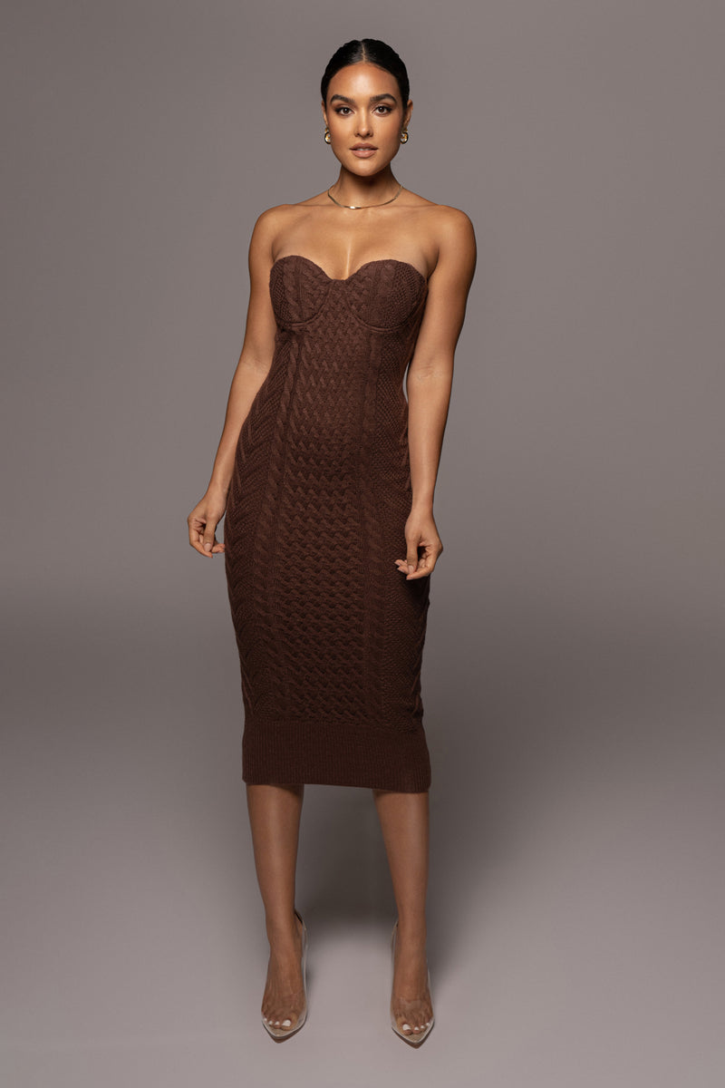 Chocolate Shades Of You Bustier Dress - JLUXLABEL