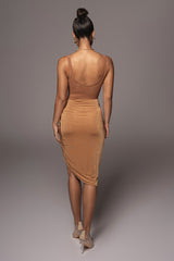 BACK VIEW PECAN NAMYA KNOTTED SKIRT