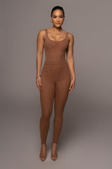 Pecan Mesh Essentials Tank Bodysuit Undergarment - Feminine Force - JLUXLABEL