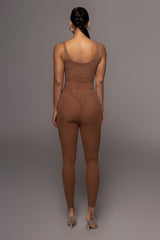 Pecan Mesh Essentials Tank Bodysuit Undergarment - Feminine Force - JLUXLABEL