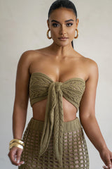 Olive Caribbean Skies Skirt Set - JLUXLABEL - Crochet