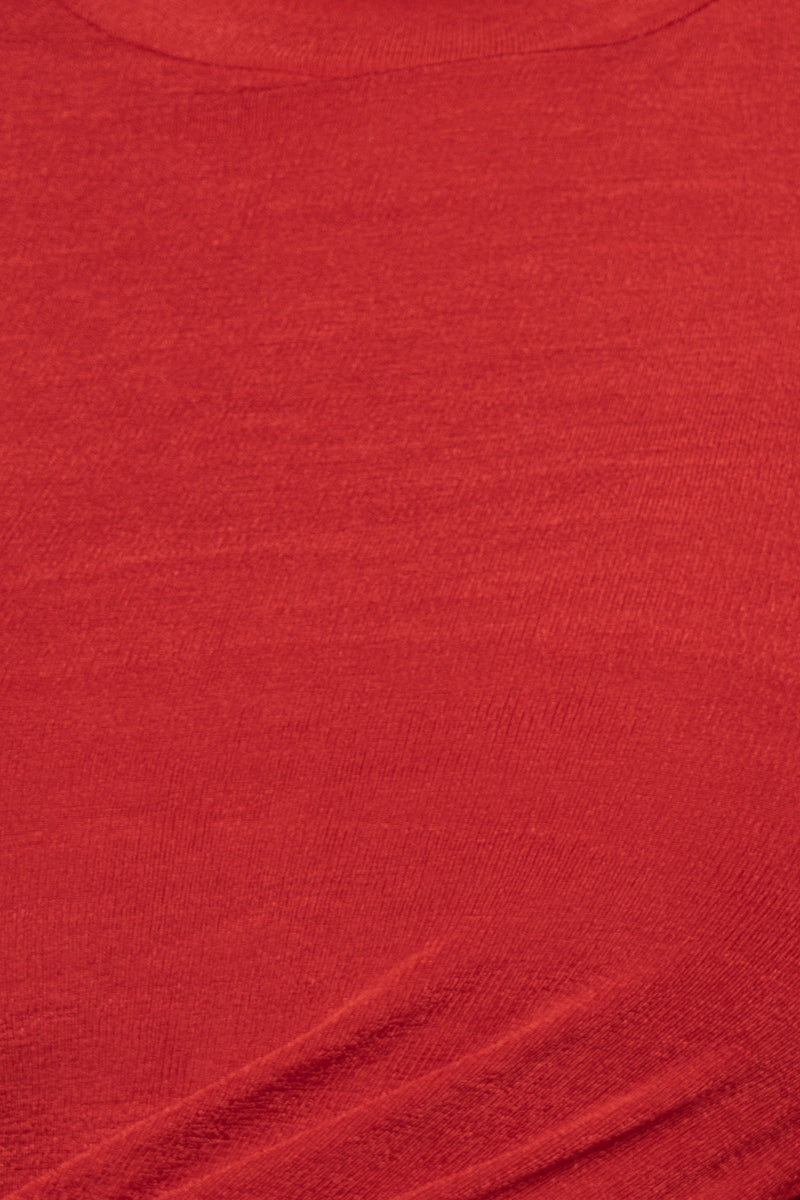 Red Kara Mock Neck Dress - JLUXLABEL