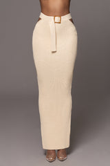 Ivory Nikole Ribbed Skirt Set - JLUXLABEL