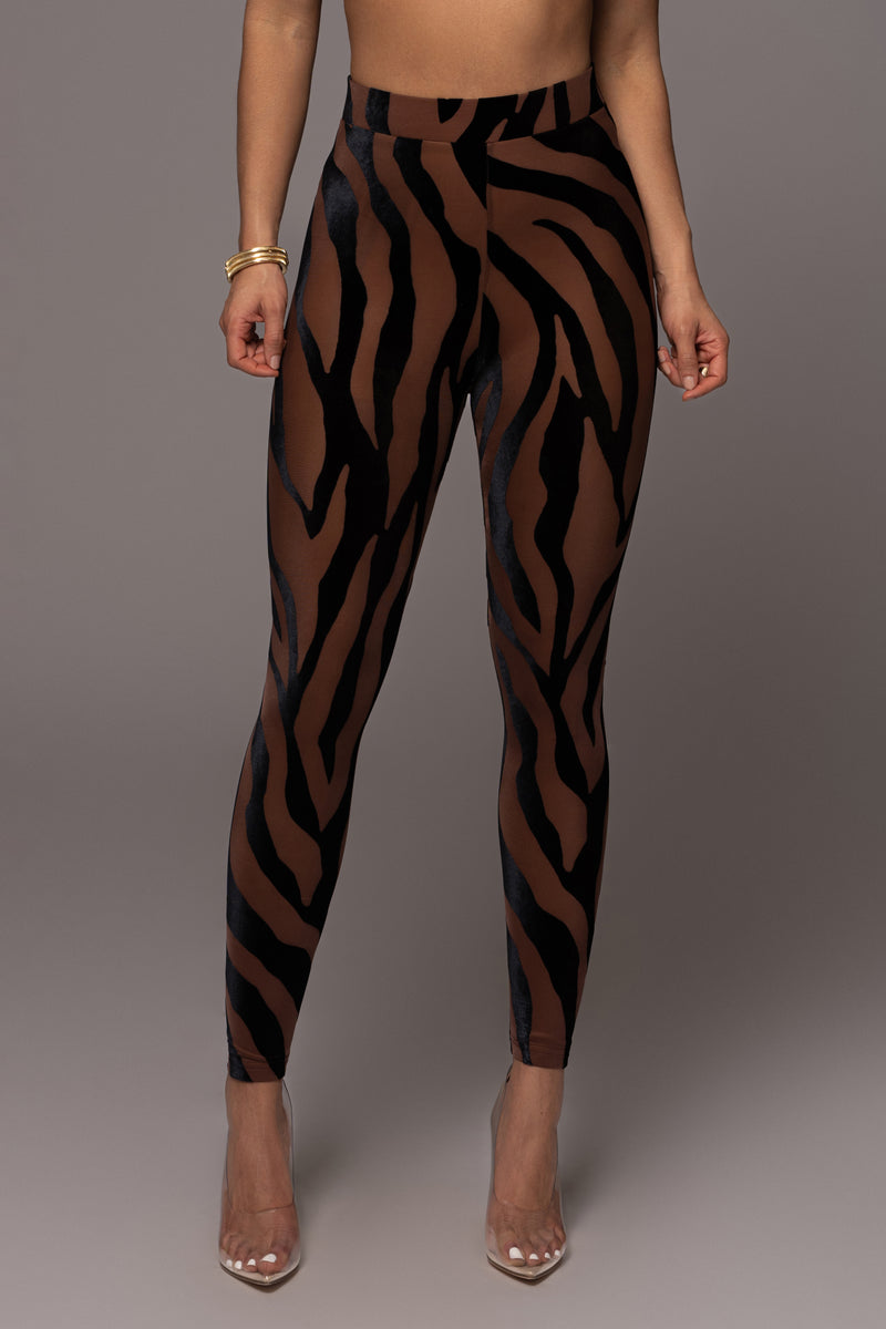 Black-Brown Zebra Animalier Legging in Dermofibra® Cosmetics