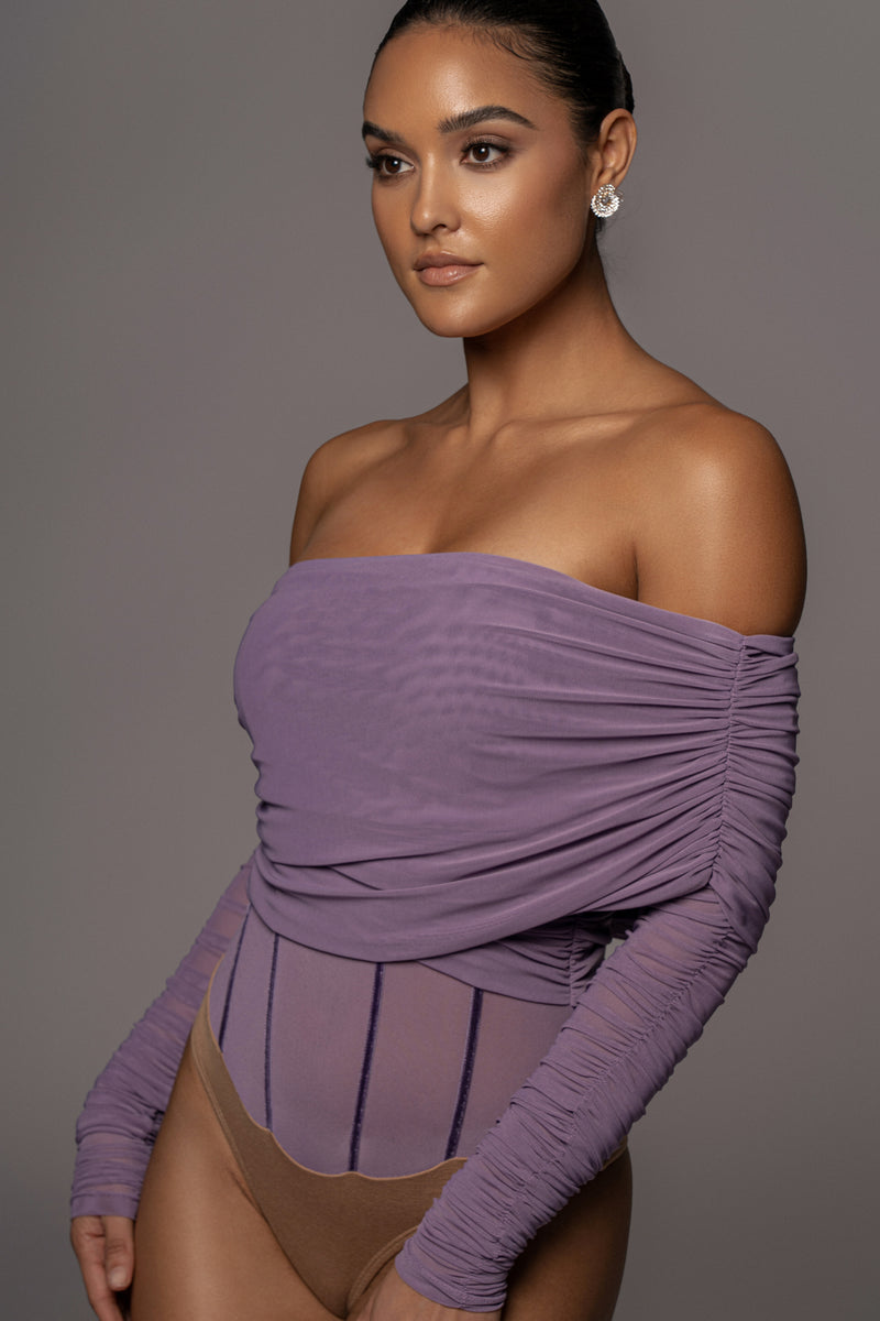 Purple Sheer Perfection Bodysuit - JLUXLABEL
