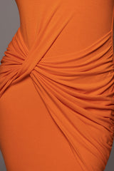 Jluxbasix Orange Modern Lovers Midi Dress - JLUXLABEL