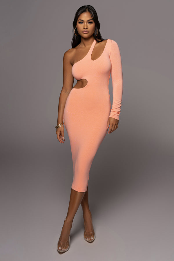 Peach By My Side Cutout Dress - JLUXLABEL