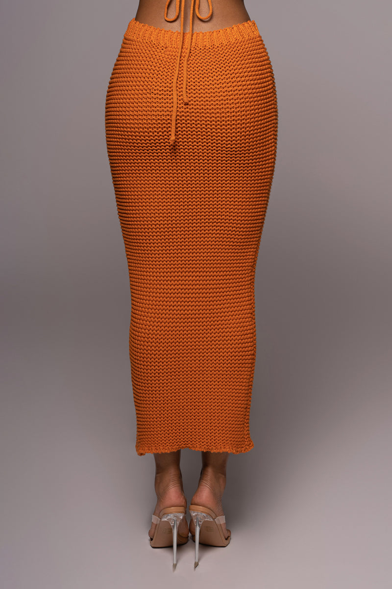 Orange Britannia Maxi Skirt - JLUXLABEL
