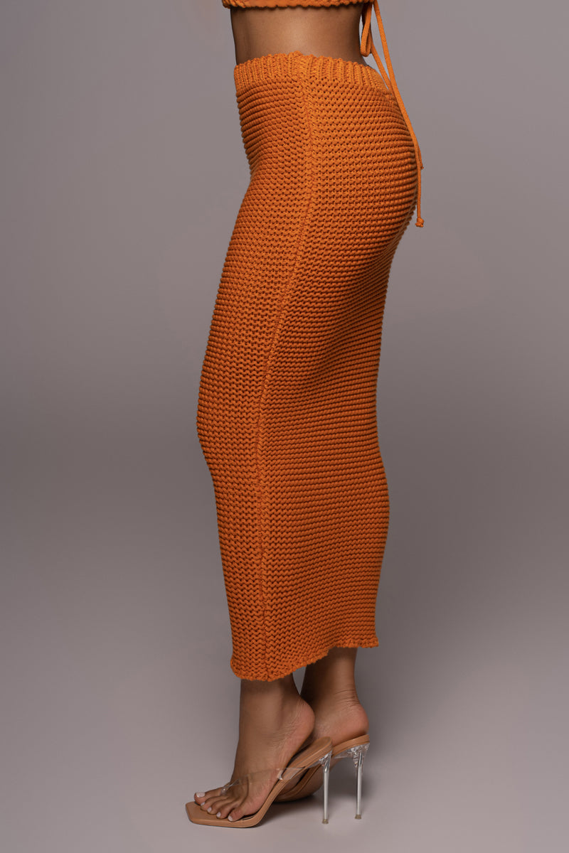 Orange Britannia Maxi Skirt - JLUXLABEL