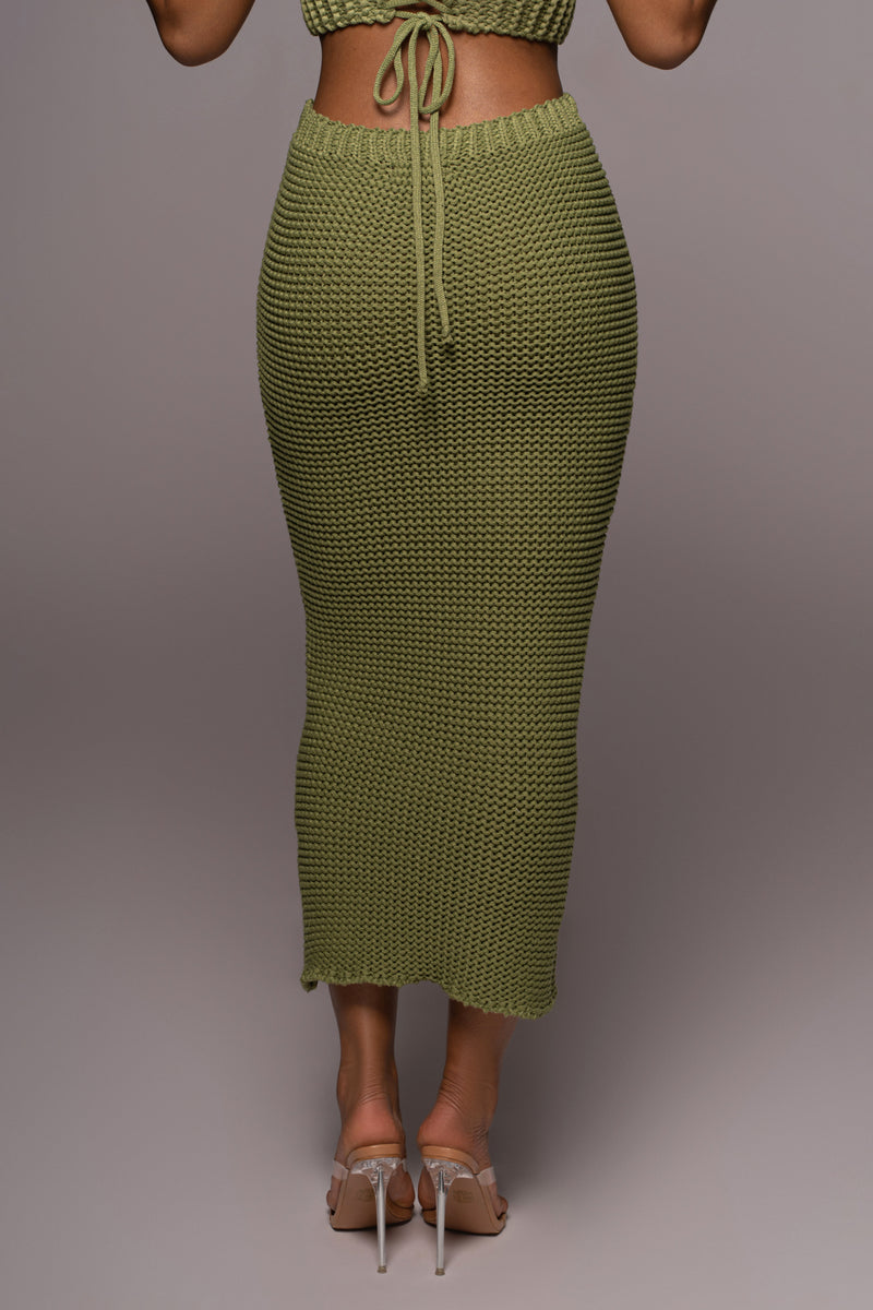 Olive Britannia Maxi Skirt - JLUXLABEL