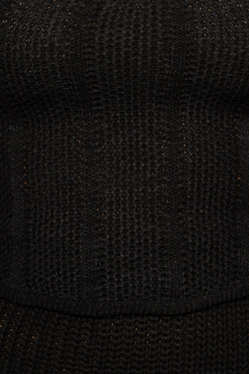 Noir Shore Thing Crochet Top - JLUXLABEL - black