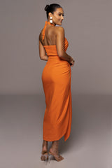 Orange Sahara Dress - JLUXLABEL