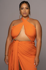Orange Sahara Dress - JLUXLABEL