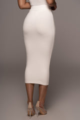 Ivory Leilah Midi Skirt - JLUXLABEL