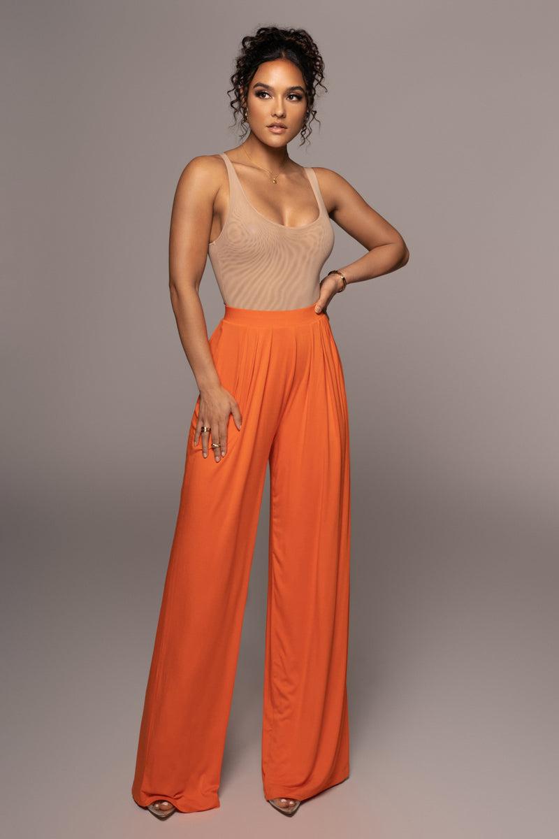 Jluxbasix Tan Devyn Wide Leg Pants