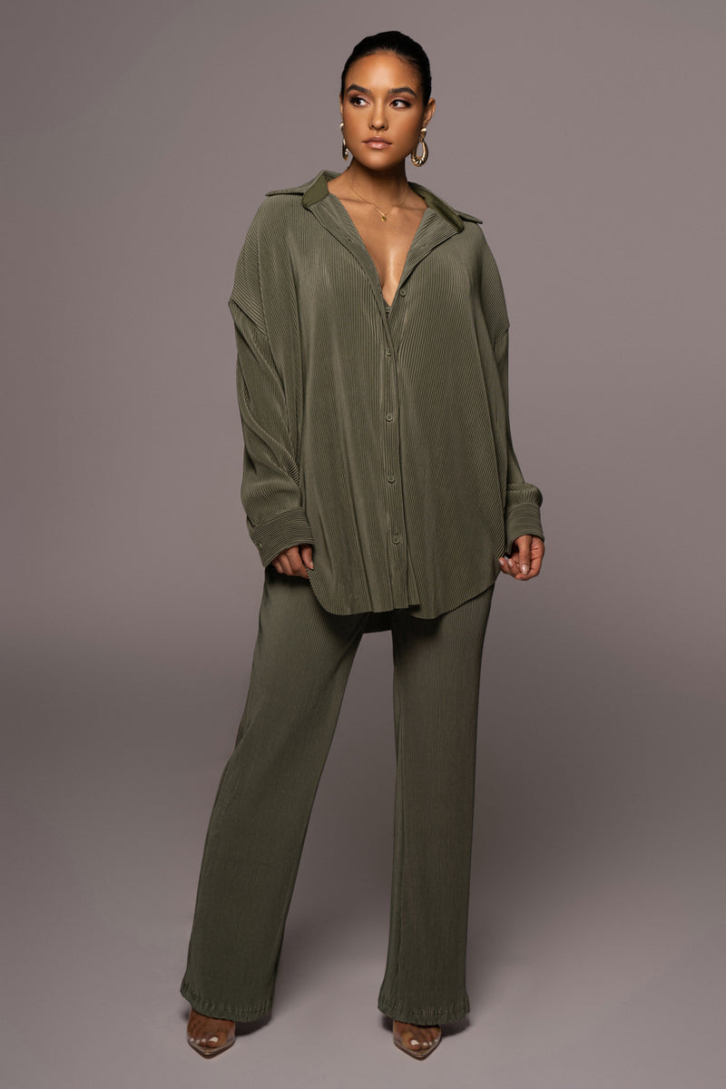 Olive Dina Button Down Top - JLUXLABEL