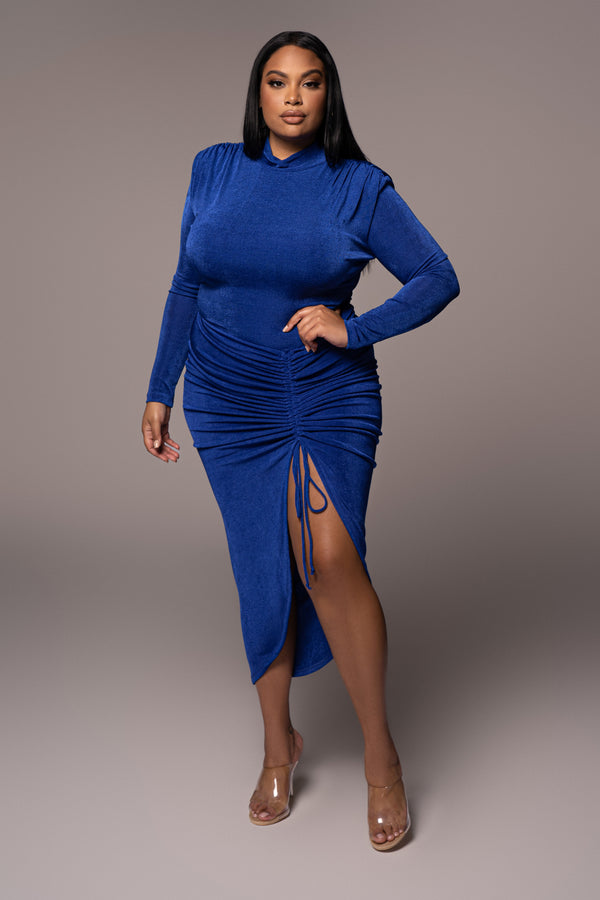 Blue Aura Slinky Skirt - JLUXLABEL