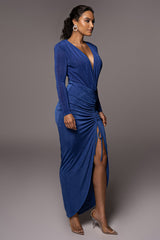 Royal Blue Hanna Slinky Skirt - JLUXLABEL