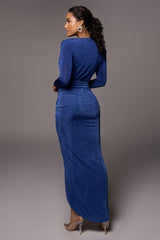 Royal Blue Hanna Slinky Skirt - JLUXLABEL