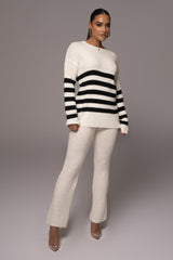 Black and White New Direction Ribbed Pant Set