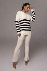 Black and White New Direction Ribbed Pant Set